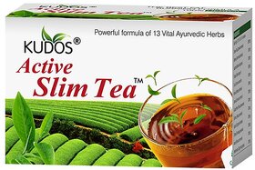 kudos 100 Herbal, Natural, Active Slim Tea, (2g X 30 Tea Bags) With Vital Herbs Herbal to loose Weight