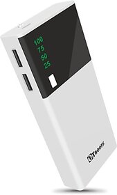 TP TROOPS 10000 mAh 20 W Power Bank  (White, 2.1A 2-USB Port Digital Display, Lithium-ion, Fast Charging for Mobile)