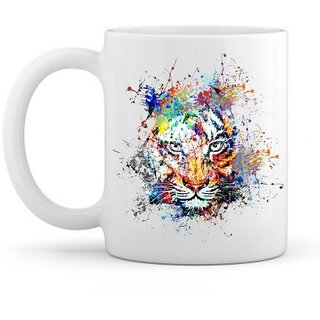 thriftkart Tiger printed mug Ceramic Coffee Mug 1 Pcs 325 mL