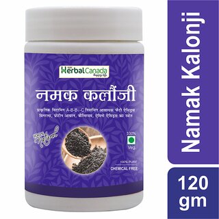                       Herbal Canada Kalonji salt  Namak Kalonji  100 Pure Helps for boost Immunity- (Kalonji Salt - 100g+20g Extra)                                              