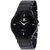 Eglob Men Black Round Dial Leather Analog Casual Watch