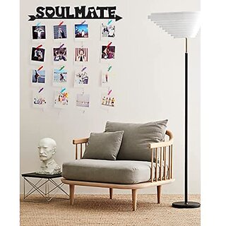                       Khush Its Amazing Home Decor Wood Soulmate Hanging Photo Display, DIY Picture Photo Frame Collage Set Includes Multi colour Clips                                              