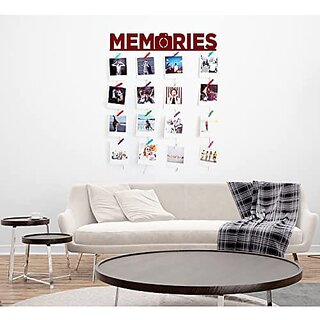 Khush Its Amazing Home Decor Wood Maroon Memories Hanging Photo Display, DIY Picture Photo Frame Collage Set Includes Multi colour Clips Khush Its Amazing Home Decor Wood Maroon Memories Hanging Photo Display, DIY Picture Photo Frame Collage Set Includes Multi colour Clips