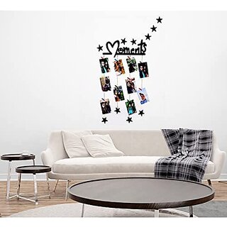 Khush Its Amazing Wood Moments With Heart Hanging Photo Display, DIY Picture Photo Frame Collage Set Includes Multi colour Clips (Moments With 10 Star) Khush Its Amazing Wood Moments With Heart Hanging Photo Display, DIY Picture Photo Frame Collage Set Includes Multi colour Clips (Moments With 10 Star)