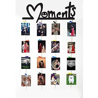 Khush Its Amazing Wood Moments Hanging Photo Display, DIY Picture Photo Frame Collage Set Includes Multi colour Clips, Wall Mount Khush Its Amazing Wood Moments Hanging Photo Display, DIY Picture Photo Frame Collage Set Includes Multi colour Clips, Wall Mount