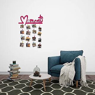 Khush Its Amazing Wood Home Decor Dark Pink Moments Picture Photo Frame for Wall Decor Photos Artworks Prints Multi Pictures Organizer & Hanging Display Frames with Wood Clips Khush Its Amazing Wood Home Decor Dark Pink Moments Picture Photo Frame for Wall Decor Photos Artworks Prints Multi Pictures Organizer & Hanging Display Frames with Wood Clips