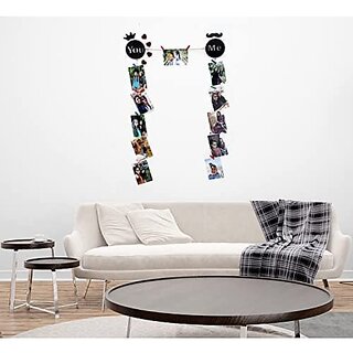                       Khush Its Amazing Wood You And Me Hanging Photo Display, DIY Picture Photo Frame Collage Set Includes Multi colour Clips                                              