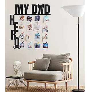 Khush Its Amazing Wood My Dad My Hero Hanging Photo Display, DIY Picture Photo Frame Collage Set Includes Multi colour Clips Khush Its Amazing Wood My Dad My Hero Hanging Photo Display, DIY Picture Photo Frame Collage Set Includes Multi colour Clips