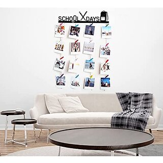 Khush Its Amazing Wood School Day Hanging Photo Display, DIY Picture Photo Frame Collage Set Includes Multi colour Clips Khush Its Amazing Wood School Day Hanging Photo Display, DIY Picture Photo Frame Collage Set Includes Multi colour Clips