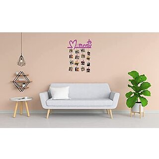                       Khush Its Amazing Home Decor Wood Majenta Moments Picture Photo Frame for Wall Decor Photos Artworks Prints Multi Pictures Organizer & Hanging Display Frames with Wood Clips                                              