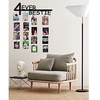 Khush Its Amazing Home Decor Wood 4 Ever Bestie Hanging Photo Display, DIY Picture Photo Frame Collage Set Includes Multi colour Clips