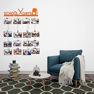 Khush Its Amazing Home Decor Wood Orange School Days Picture Photo Frame for Wall Decor Photos Artworks Prints Multi Pictures Organizer & Hanging Display Frames with Wood Clips Khush Its Amazing Home Decor Wood Orange School Days Picture Photo Frame for Wall Decor Photos Artworks Prints Multi Pictures Organizer & Hanging Display Frames with Wood Clips