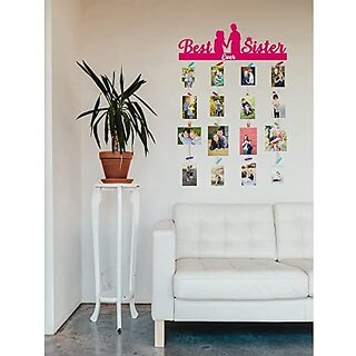 Khush Its Amazing Home Decor Wood Dark Pink Best Ever Sister Picture Photo Frame for Wall Decor Photos Artworks Prints Multi Pictures Organizer & Hanging Display Frames with Wood Clips Khush Its Amazing Home Decor Wood Dark Pink Best Ever Sister Picture Photo Frame for Wall Decor Photos Artworks Prints Multi Pictures Organizer & Hanging Display Frames with Wood Clips