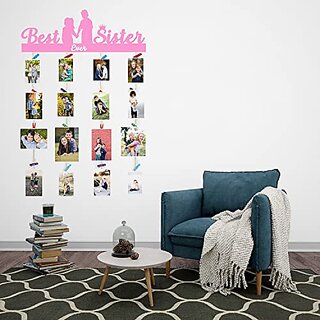 Khush Its Amazing Home Decor Wood Pink Best Ever Sister Picture Photo Frame for Wall Decor Photos Artworks Prints Multi Pictures Organizer & Hanging Display Frames with Wood Clips Khush Its Amazing Home Decor Wood Pink Best Ever Sister Picture Photo Frame for Wall Decor Photos Artworks Prints Multi Pictures Organizer & Hanging Display Frames with Wood Clips
