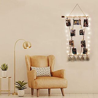 Khush Its Amazing Wood Cross 2 Stick Pine Hanging Photo Display, DIY Picture Photo Frame Collage Set Includes Multi colour Clips Khush Its Amazing Wood Cross 2 Stick Pine Hanging Photo Display, DIY Picture Photo Frame Collage Set Includes Multi colour Clips