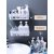 Plastic Multipurpose Kitchen Bathroom Shelf Wall Holder Bathroom Rack Storage Box Strong Magic Sticker Shower Rack Shelf
