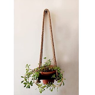 Khush Its Amazing Wood Hanging Planter Shelf Plant Hanger Decorative Flower Pot Rack with Rope Home Decor Hanging Planter ( 1 Pot Black Planter)