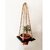 Khush Its Amazing Wood Hanging Planter Shelf Plant Hanger Decorative Flower Pot Rack with Rope Home Decor Hanging Planter ( 1 Pot Black Planter)