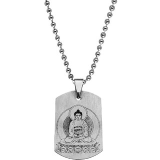                       M Men Style Siddhartha Gautama Buddha Jewellery Silver  Stainless  Steel  Pendant For Men And Women                                              