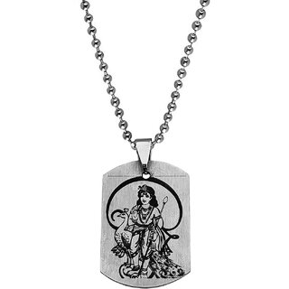                       M Men Style Lord Skanda Murugan Kartikeya Tamil Om Peacock Stainless  Steel  pendant Necklace Chain                                              