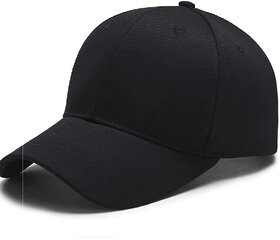 Popinjay  Men's and Women's Quality Plain Sports Tennis Cap (Black)