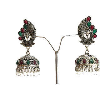                       S L Gold Peacock Bhatt Design Earring E27                                              