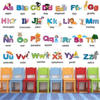                       Alphabets for Kids Learning Education Nursery Pre School Wall Sticker                                              