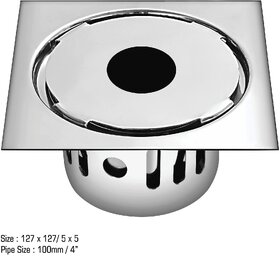 SS Cockroach Trap Square German Drain Gypsy for Bathrooms