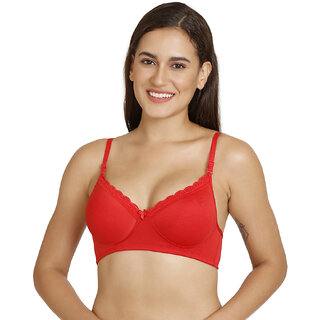                      VERMILION Cotton Blended Soft Padded Pushup Bra with Detachable Straps for Women and Girls                                              