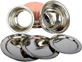 Neervika Copper Bottom Handi Set - 3Pcs, (400, 600 , 1000 ml,) with Lid