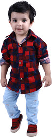 Kid Kupboard Regular Baby Boy's Solid Shirt | Full-Sleeves | Pure Cotton | Red | Pack of 1