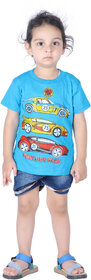 Kid Kupboard Regular Baby Boy's Solid T-Shirt | Half-Sleeves | Pure Cotton | Light Blue | Pack of 1