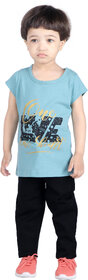 Kid Kupboard Regular Baby Girl's Solid T-Shirt | Half-Sleeves | Pure Cotton | Blue | Pack of 1