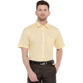                       Ariser Men Solid Formal Yellow Shirt                                              