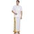 Uathayam Polycotton Sunrise Half Sleeve White Shirt For Men