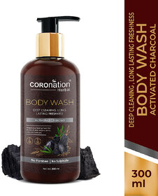 COROnation Herbal Activated Charcoal Body Wash - 300 ml