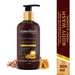 COROnation Herbal Honey and Sandal Body Wash - 300 ml