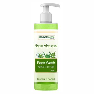 Herbal Canada Neem Aloe Vera Face Wash (190ml) for All Skin Types Cleanses Pores Clarifies Herbal Canada Neem Aloe Vera Face Wash (190ml) for All Skin Types Cleanses Pores Clarifies