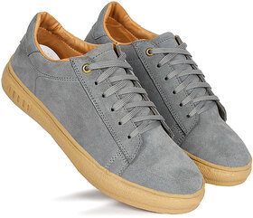 Shoeson Mens Gray Lace-up Casual Shoes