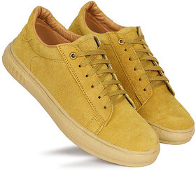 Shoeson Mens Beige Lace-up Casual Shoes