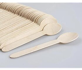 SRIND Biodegradable Disposable 16 cm Spoon ( Pack of 100) | 100% Natural Compostable | Easy Disposable | Eco Friendly | Party | Wedding | Natural | Use and Throw | Wood Disposable | Travel Friendly
