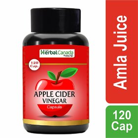 herbal Canada Apple Cider Vinegar Capsules for Natural Weight Management, Supports Digestive Health - 120 Veg Capsule
