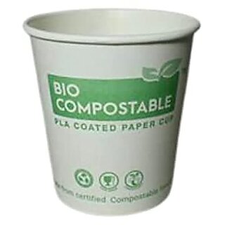 SRIND Bio Degradable 120ml Paper Cup (Pack of 50) | 100% Natural Compostable| Easy Disposable | Eco Friendly | Natural | Use and Throw |Travel Friendly Cup