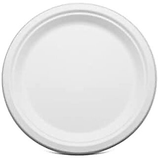                       SRIND Bio Degradable 11 Inch Round Sugarcane Bagasse Plate ( Pack of 25p) | Dinner Paper Plates| Wood Disposable | Travel Friendly Plates                                              