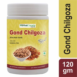 Herbal Canada Gond Chilgoza 100 Pure Natural Plant based product 100g + 20g Extra - Pack of 1 Herbal Canada Gond Chilgoza 100 Pure Natural Plant based product 100g + 20g Extra - Pack of 1