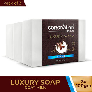                       COROnation Herbal Goat Milk  Luxury Soap - 100 gm X 3 ( Pack of 3 )                                              