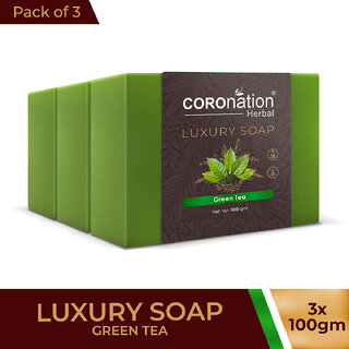                       COROnation Herbal Green Tea  Luxury Soap - 100 gm X 3 ( Pack of 3 )                                              