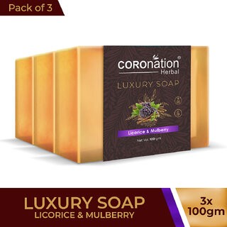                       COROnation Herbal Licorice & Mulberry Luxury Soap - 100 gm X 3 ( Pack of 3 )                                              