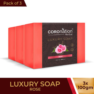                       COROnation Herbal Pink Rose Luxury Soap  - 100 gm X 3 ( Pack of 3 )                                              