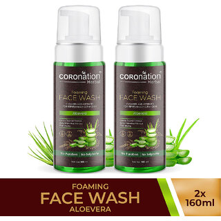                       COROnation Herbal Aloevera Foaming Face Wash - 160 ml X 2 ( Pack of 2 )                                              